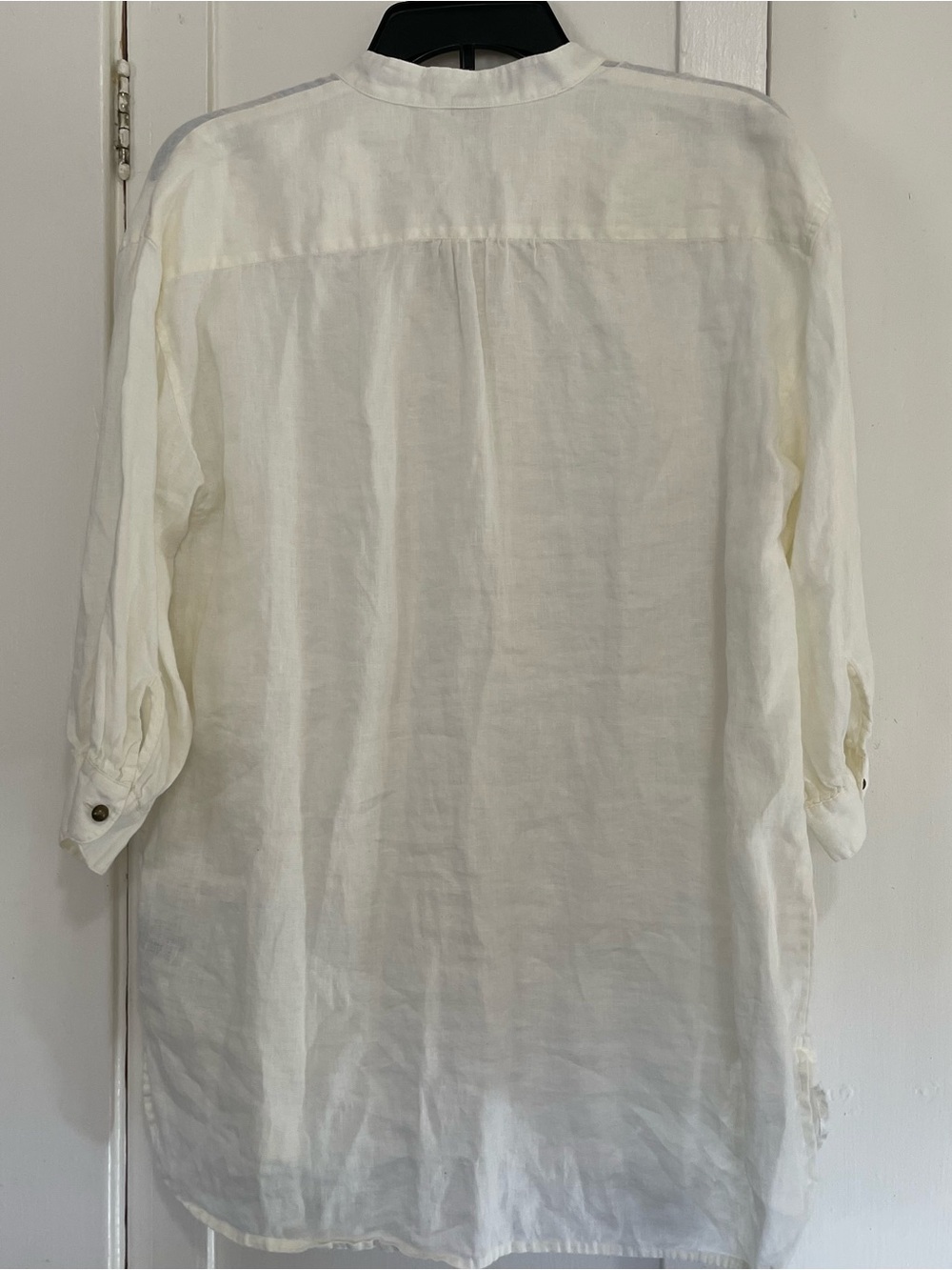 Ralph Lauren White Linen Button popover tunic blouse 3/4 sleeves large - Picture 8 of 8